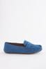 Blue Regular/Wide Fit Forever Comfort® Leather Driver Shoes, Regular/Wide Fit