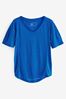 Cobalt Blue Next Active Sports Short Sleeve V-Neck Top, Regular
