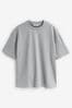 Grey Silver Relaxed Essential Crew Neck T-Shirt, Relaxed Fit