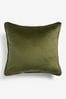 Olive Green 43 x 43cm Matte Velvet Cushion, 43 x 43cm