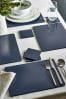 Set of 4 Navy Blue Placemats and Coasters