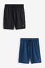 Black/Navy Blue 2 Pack Lightweight Sport Shorts (6-17yrs)