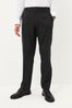 Black Machine Washable Plain Front Smart High-Rise Trousers, Regular Fit