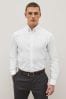 White Slim Fit Double Cuff Easy Care Oxford Shirt, Slim Fit