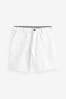 White Slim Fit Stretch Chinos Shorts