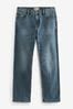 Vintage Mid Blue Straight Classic Stretch Jeans, Straight