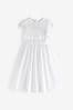 White Lace Bodice Flower Girl Bow Dress (3-16yrs)