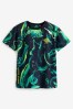 Black/Green Marble All-Over Print Short Sleeve T-Shirt (3-16yrs)