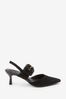 Black Forever Comfort® Leather Buckle Detail Shoes