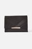 Accessorize Satin Fold Over Black Clutch Bag