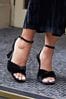 Linzi Black Emery Velvet Stiletto Heeled Sandals