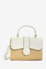 Natural/Bone Cream Raffia Top Handle Bag