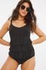 Simply Be Black Magisculpt Illusion Tummy Control Ruffle Swimsuit
