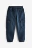 Dark Blue Cargo Jeans With Elasticated Waist (3-16yrs)