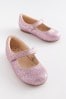 Pink Glitter Wide Fit (G) Mary Jane Shoes, Wide Fit (G)
