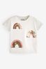 Cream Rainbow Sequin T-Shirt Multi (3mths-7yrs)
