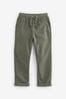 Khaki Green Regular Fit Rib Waist Pull-On Trousers Pointed-Toe (3-16yrs)