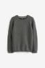 Black Textured Crew Jumper (3-16yrs), Without Stag
