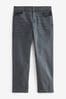 Grey Charcoal Straight Fit Classic Stretch Jeans, Straight Fit