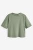 Khaki Green Boxy Relaxed Fit T-Shirt