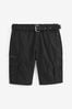 Black Belted Cargo Shorts
