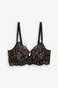 Black Ultimate Support F-K Cup Non Pad Wired Lace Bra
