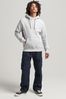 Superdry Glacier Grey Marl Organic Cotton Vintage Logo Embroidered Hoodie