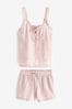 Pink Pineapple Cotton Crinkle Cami Pyjama Shorts Set