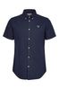 Barbour® Navy Blue Oxtown Classic Short Sleeve Oxford Cotton Puffer Shirt
