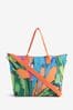 Multi Abstract Print Fold-Away Beach Bag