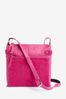 Pink Leather Pocket Messenger Bag