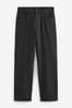 Black Jean Style Machine Washable Plain Front Smart Trousers, Regular Fit