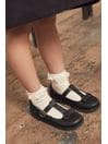 Black Matt - School Junior Bow T-Bar Shoes, Standard Fit (F)