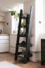 Black Bronx Oak Effect Narrow Ladder Shelf, Narrow Ladder