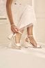 Ivory White Forever Comfort® Wedding Satin Block Heel Bridal Shoes