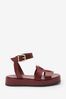 Tan Brown Forever Comfort® Leather Platform Chunky Sandals