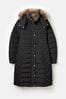 Joules Charlington Black Showerproof Longline Padded Coat