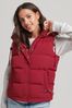 Superdry Red crome Everest Faux Fur Puffer Gilet