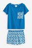 Blue Turtle Cotton Pyjamas Short Set
