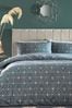 Blue furn. Bee Deco Geometric Reversible Duvet Cover and Pillowcase Set