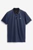 Navy Blue Active & Golf Printed Polo cotton Shirt