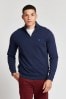 U.S. Polo Assn. Mens Navy Blazer Estate Blue DHM 1/4 Zip Funnel Neck Sweatshirt