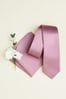 Dusky Pink Slim Silk Wedding Tie And Pocket Square Set, Slim
