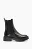 Dune London Black Picture Cleated Chelsea Boots