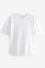 White Relaxed Essential Crew Neck T-Shirt, Relaxed Fit