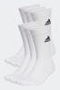 adidas White 6 Pack Adult Cushioned Sportswear Crew Socks, 6 Pack