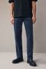 Blue Navy Straight Fit Coloured Stretch Jeans, Straight Fit