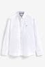 White Slim Fit Long Sleeve Oxford Shirt, Slim Fit