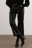 Religion Black Flared Faux Leather Trousers