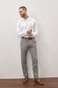 Grey Slim Printed Belted Soft Touch Chino Trousers, Slim